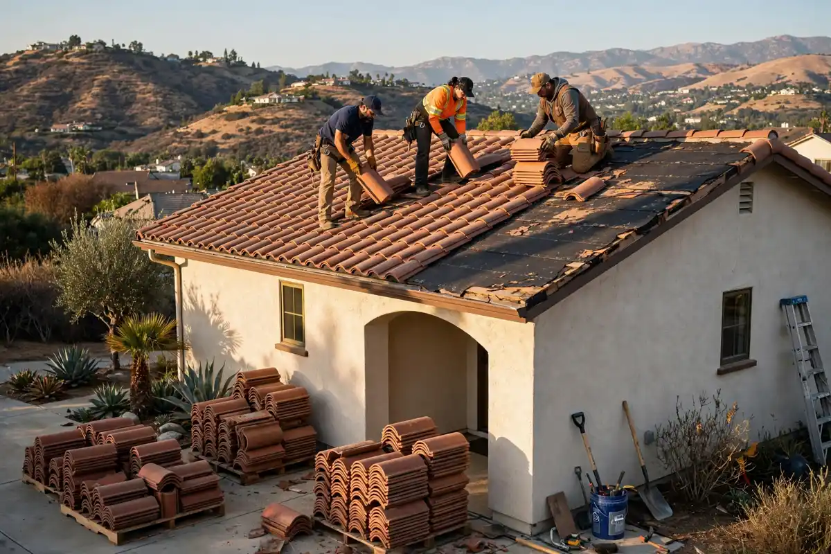 Tile lift and relay work in Hidden Hills, California